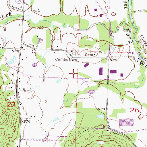 Topographic Map of Fayetteville Industrial Park, AR