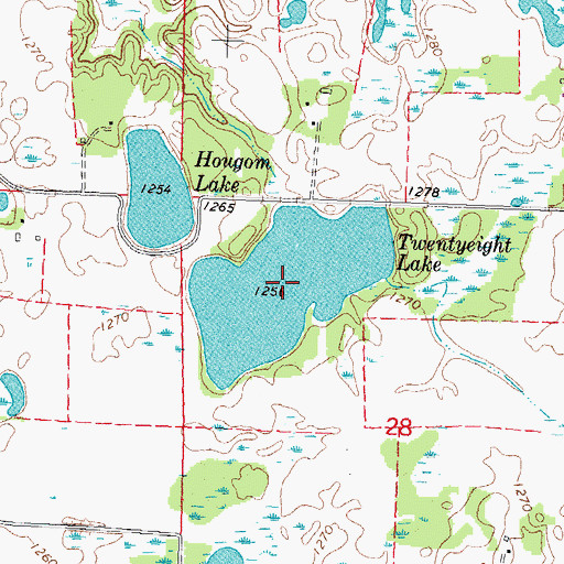 Topographic Map of Twentyeight Lake, MN