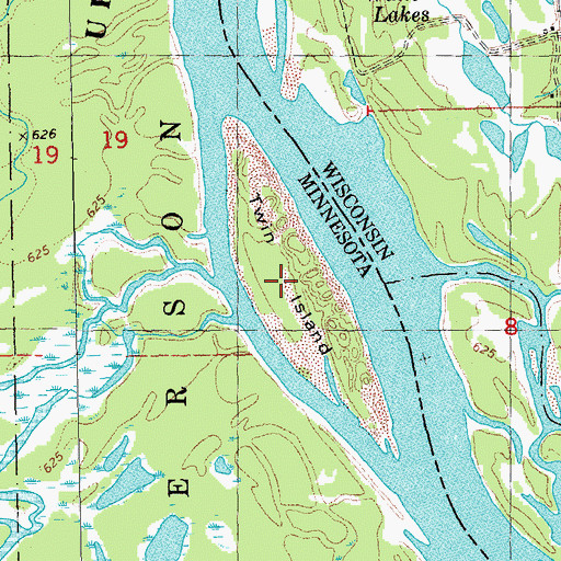 Topographic Map of Twin Island, MN