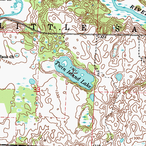 Topographic Map of Twin Island Lake, MN
