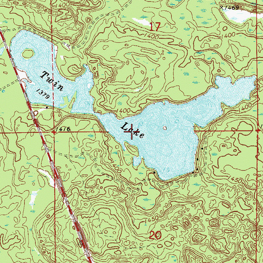 Topographic Map of Twin Lake, MN