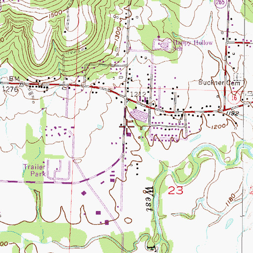 Topographic Map of Fayetteville Fire Department Station 3, AR