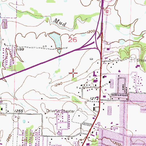 Topographic Map of Fayetteville Fire Department Station 4, AR
