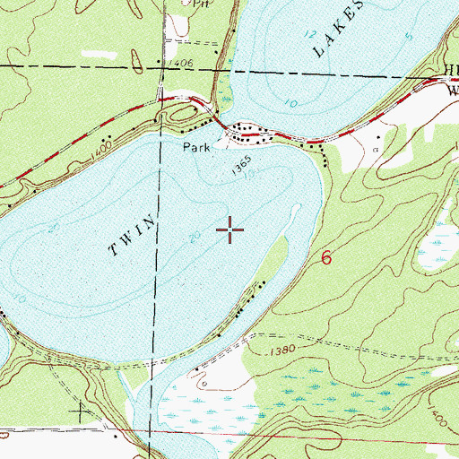 Topographic Map of Twin Lakes, MN