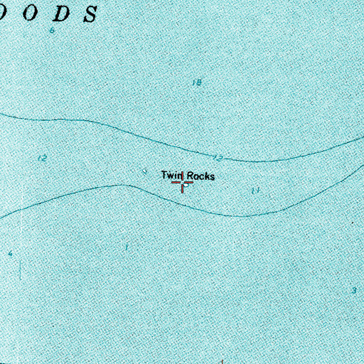 Topographic Map of Twin Rocks, MN