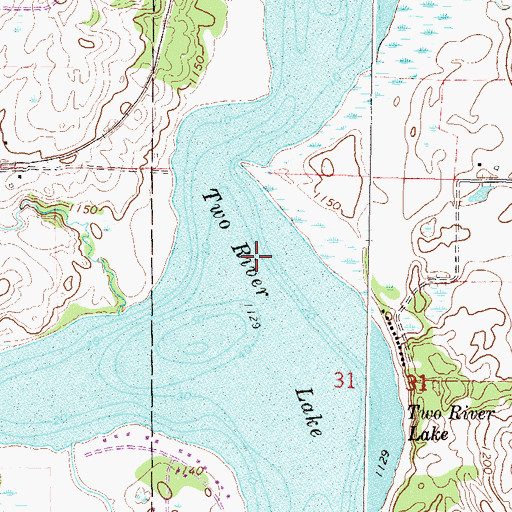 Topographic Map of Two River Lake, MN