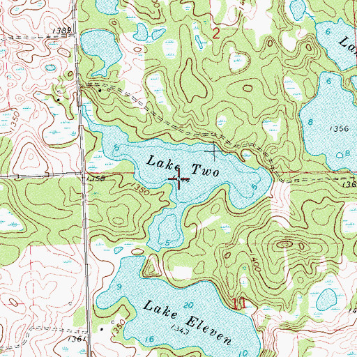 Topographic Map of Lake Two, MN
