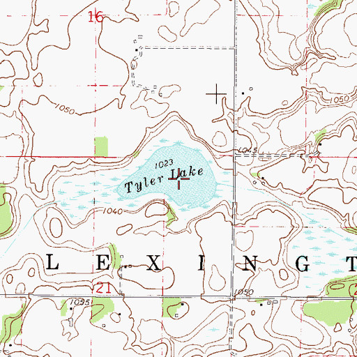Topographic Map of Tyler Lake, MN
