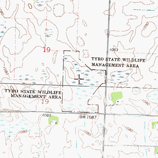 Topographic Map of Tyro State Wildlife Management Area, MN