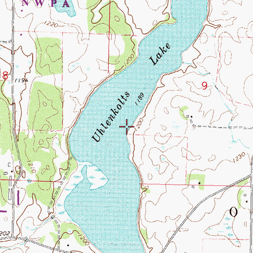 Topographic Map of Uhlenkolts Lake, MN