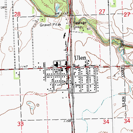 Topographic Map of Ulen, MN