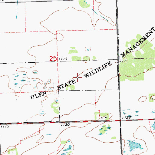 Topographic Map of Ulen State Wildlife Management Area, MN