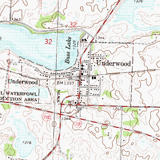 Topographic Map of Underwood, MN