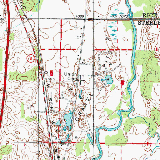 Topographic Map of Union Cemetery, MN