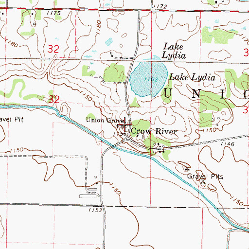 Topographic Map of Union Grove Church, MN