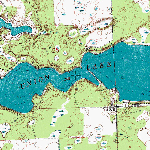 Topographic Map of Union Lake, MN