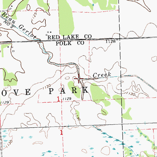 Topographic Map of Upper Badger Creek, MN