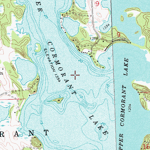 Topographic Map of Upper Cormorant Lake, MN