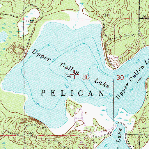 Topographic Map of Upper Cullen Lake, MN