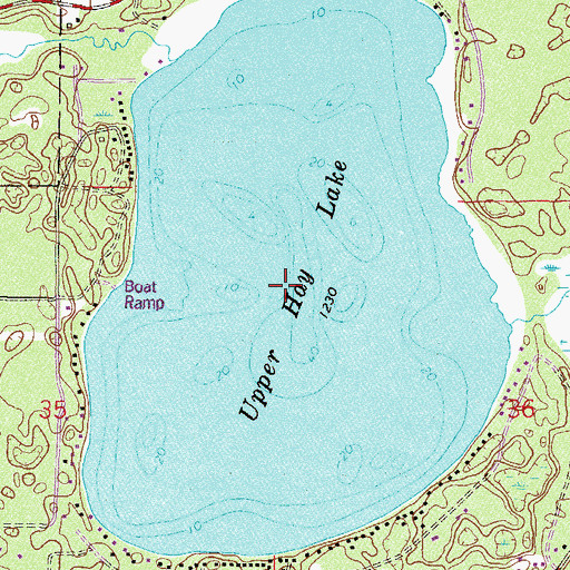 Topographic Map of Upper Hay Lake, MN