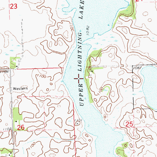 Topographic Map of Upper Lightning Lake, MN