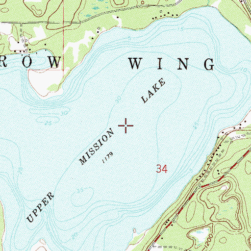 Topographic Map of Upper Mission Lake, MN
