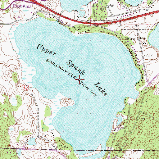 Topographic Map of Upper Spunk Lake, MN