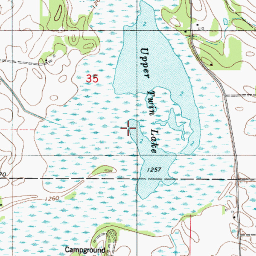 Topographic Map of Upper Twin Lake, MN
