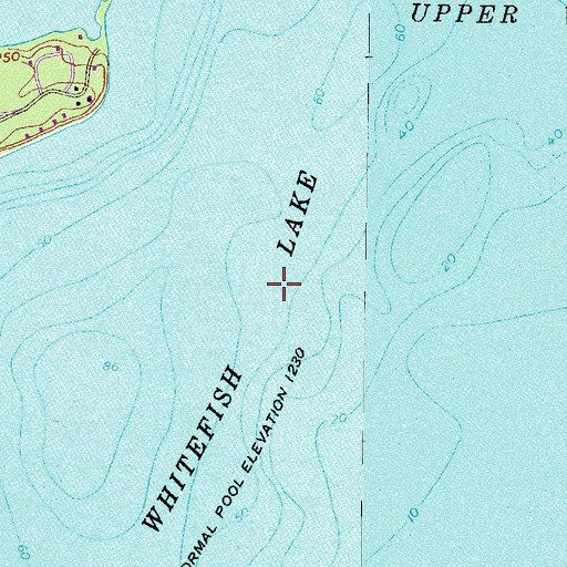 Topographic Map of Upper Whitefish Lake, MN
