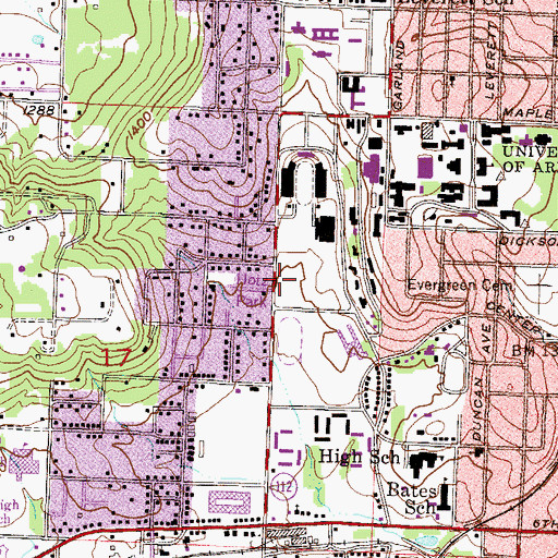 Topographic Map of George Cole Field, AR