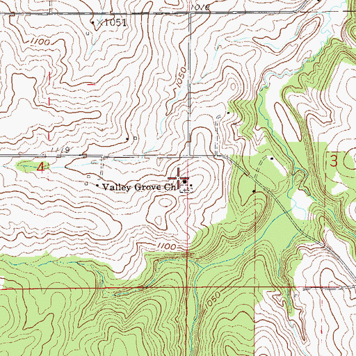 Topographic Map of Valley Grove Church, MN
