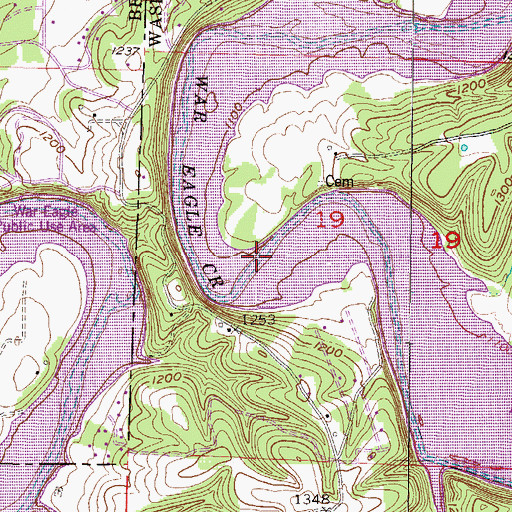 Topographic Map of Gibson Ford (historical), AR