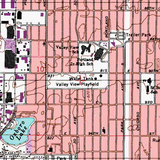 Topographic Map of Valley View Playfield, MN