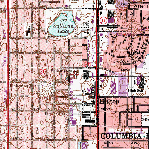 Topographic Map of Valley View Elementary School, MN