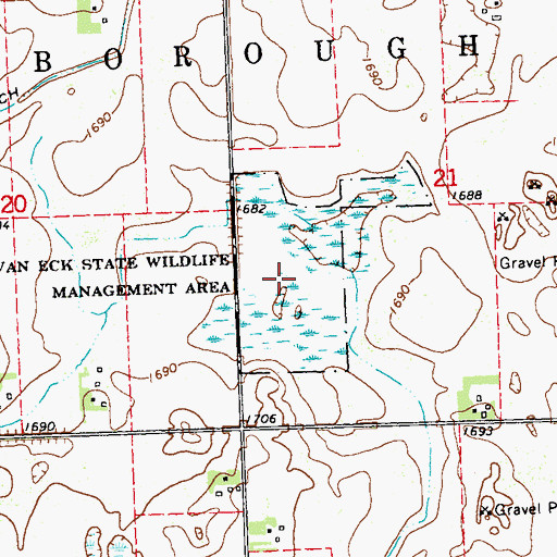 Topographic Map of Van Eck State Wildlife Management Area, MN
