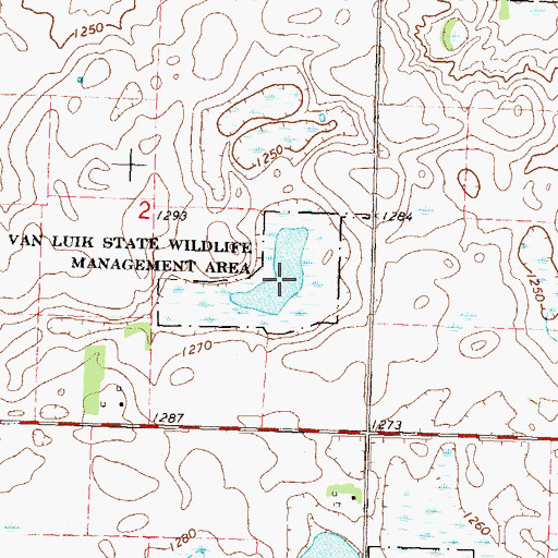 Topographic Map of Van Luik State Wildlife Management Area, MN