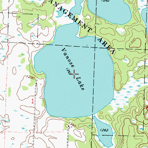 Topographic Map of Vanose Lake, MN