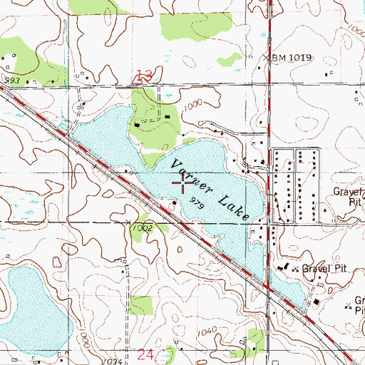 Topographic Map of Varner Lake, MN