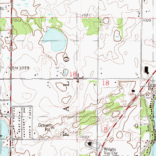 Topographic Map of Varner School, MN