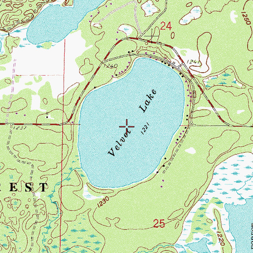 Topographic Map of Velvet Lake, MN
