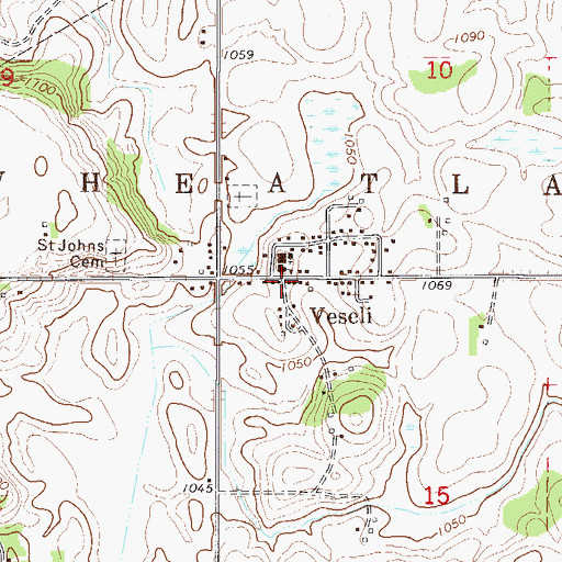 Topographic Map of Veseli, MN