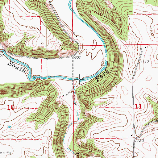 Topographic Map of Vesta Creek, MN
