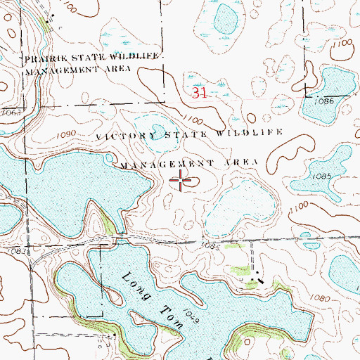 Topographic Map of Victor State Wildlife Management Area, MN