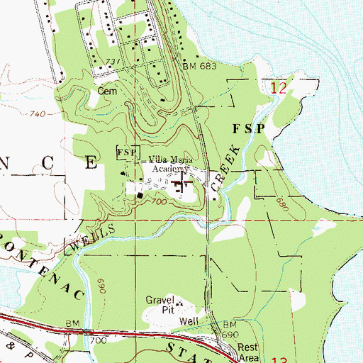 Topographic Map of Villa Maria Academy, MN