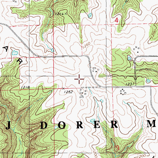 Topographic Map of Vinegar Hill, MN