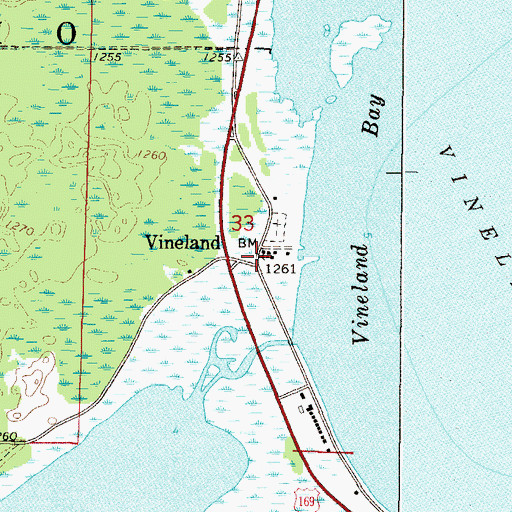 Topographic Map of Vineland, MN