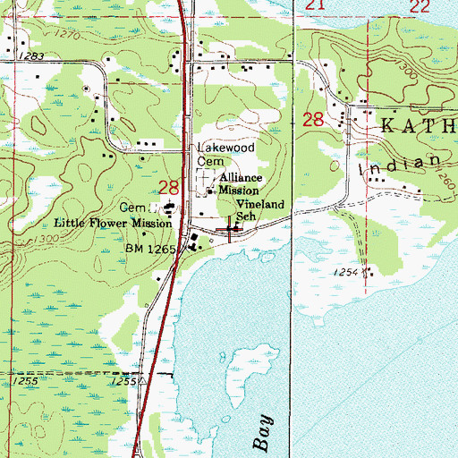 Topographic Map of Vineland School, MN