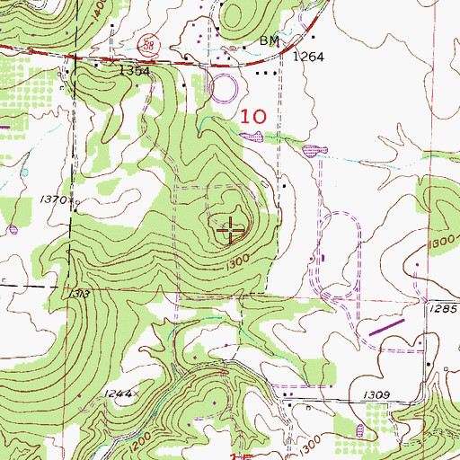 Topographic Map of Harp Mountain, AR