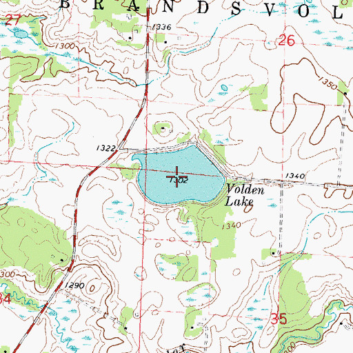 Topographic Map of Volden Lake, MN