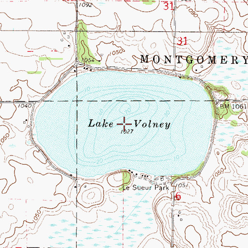 Topographic Map of Lake Volney, MN